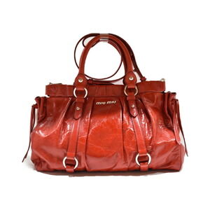 Miu Miu Shoulder Bag Handbag Crossbody Leather Red Vivid Color